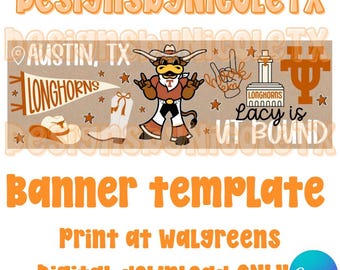 UT BOUND for printing banner template | 24x72 | digital download | mockup
