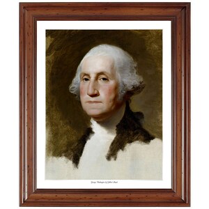 George Washington by Gilbert Stuart; 18x24&quot; ready-to-frame print (picture frame not included)