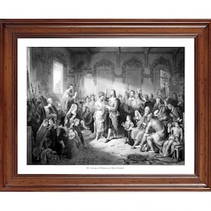 The Marriage of Pocahontas by Henry Brueckner; 18x24" ready-to-frame print (picture frame not included)