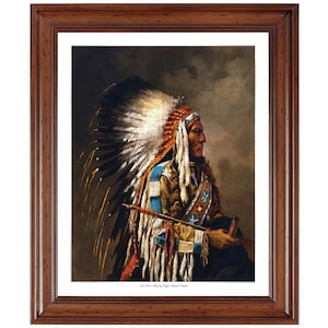 Nez Perce Chief by Edgar Samuel Paxson; 18x24&quot; ready-to-frame print (picture frame not included)