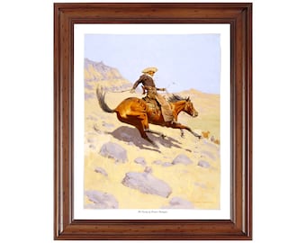 The Cowboy by Frederic Remington; 18x24" ready-to-frame print (picture frame not included)