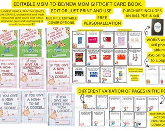 Printable/editable If You Give an expecting mom a cookie, baby shower gift, unique baby shower gift, if you give a new mom a cookie