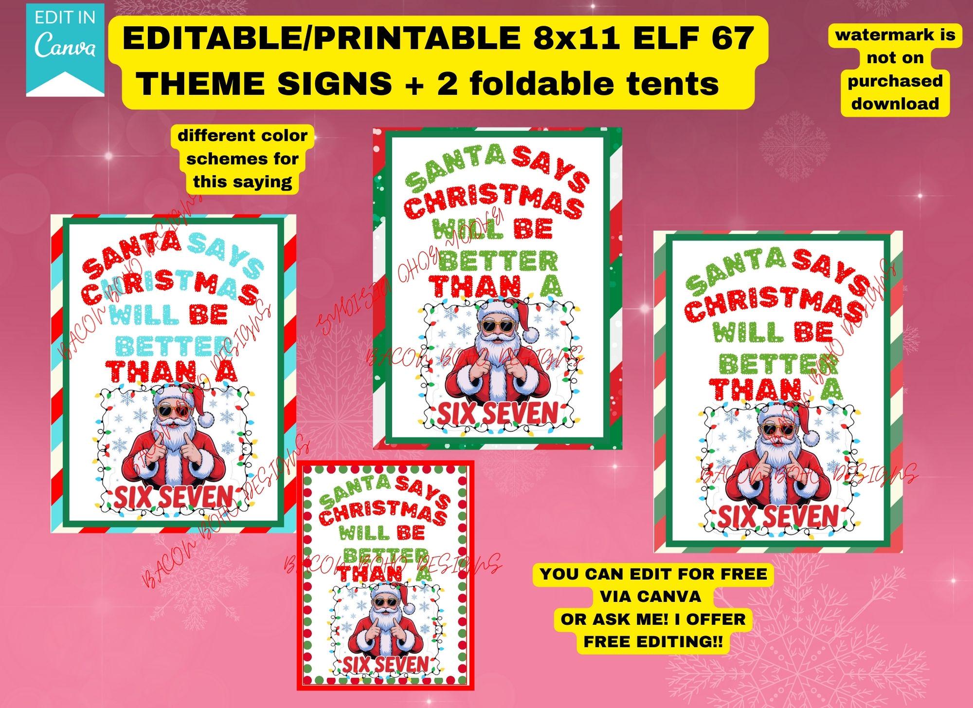 Elf 67 Bundle, Elf 67 Printables, Elf 67 Sign, Elf Slang, Elf ...