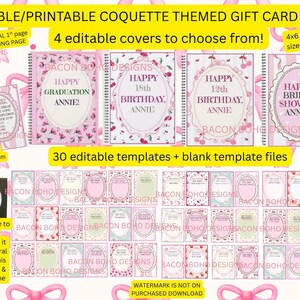 Cadeau sur le thème de la coquette modifiable/imprimable, livre de cartes-cadeau coquette, cadeau coquette d'anniversaire, cadeau coquette pour toute occasion, cadeau coquette fille