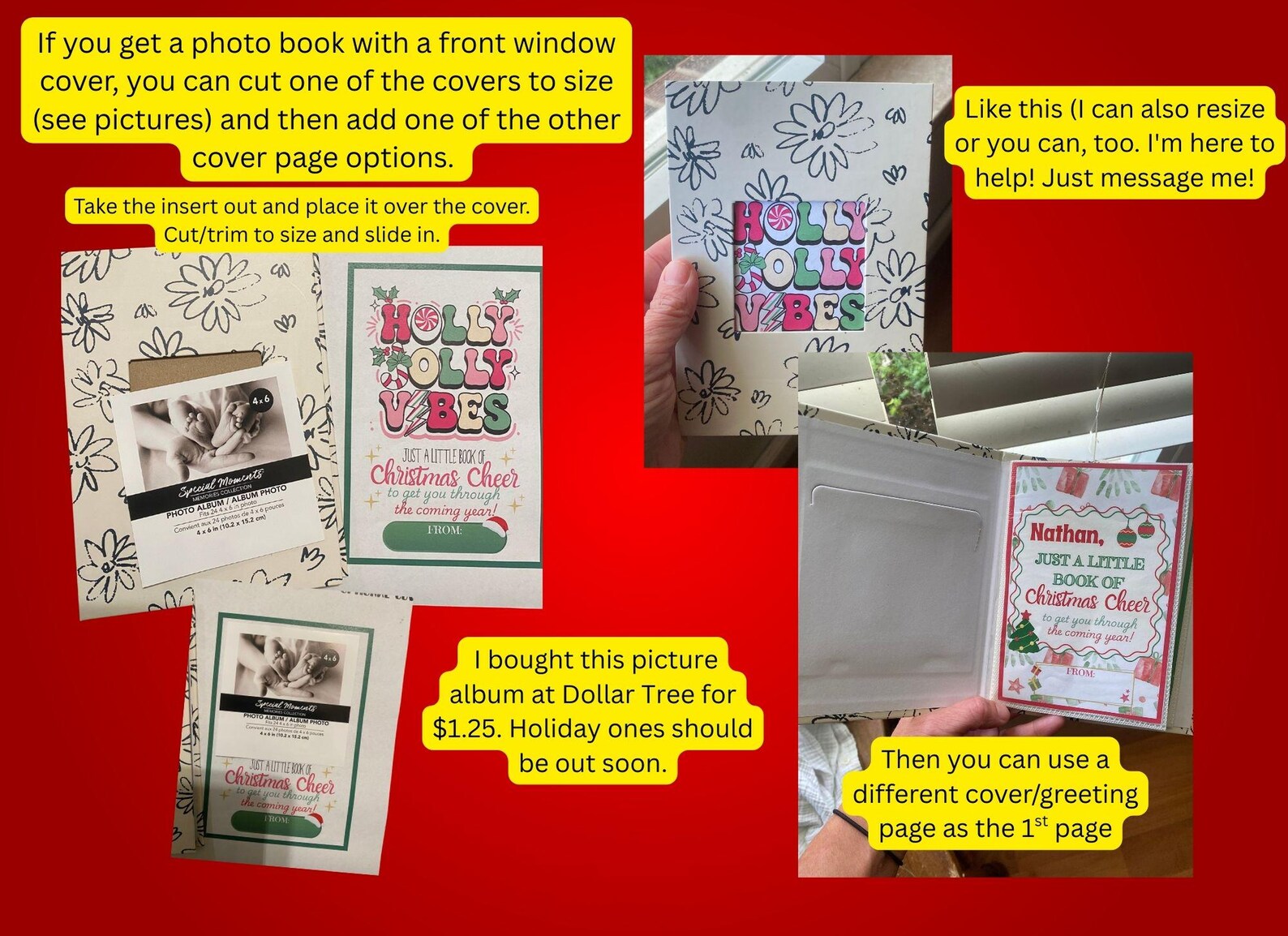 Editable/printable Christmas Gift Card Book, Gift Card Book, Gift Card