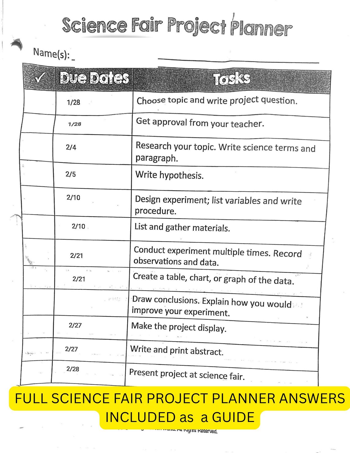 Editable/printable Slime Science Fair Project, Ready-to-go Science Fair ...