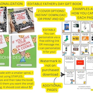 Imprimable si vous offrez un cookie à votre père, version grand-père, cadeau best-seller pour papa, livre cadeau fête des pères, cadeau fête des pères, modifiable