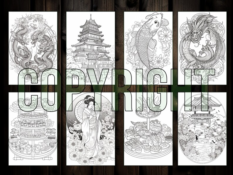 Japanese Coloring Book | Printable Coloring Book | Coloring Pages for