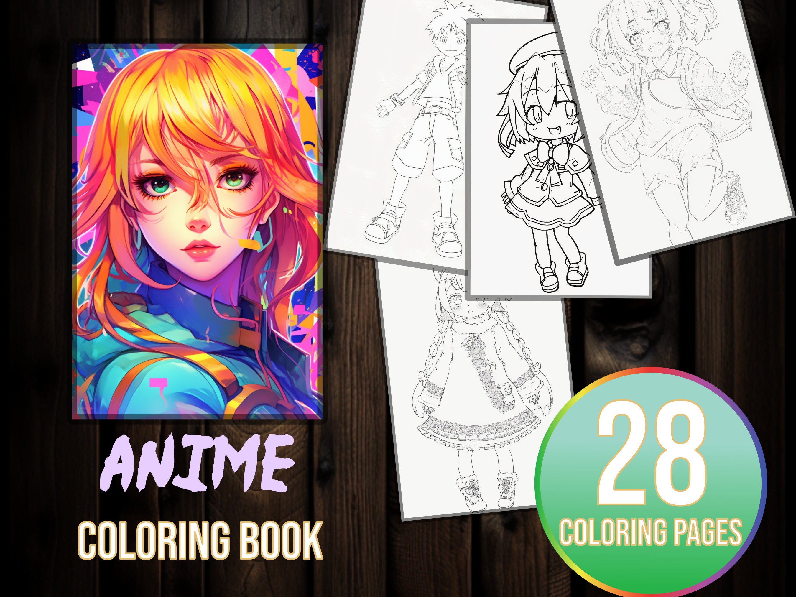 Anime Coloring Pages | Printable Coloring Book | 28 Anime Coloring ...