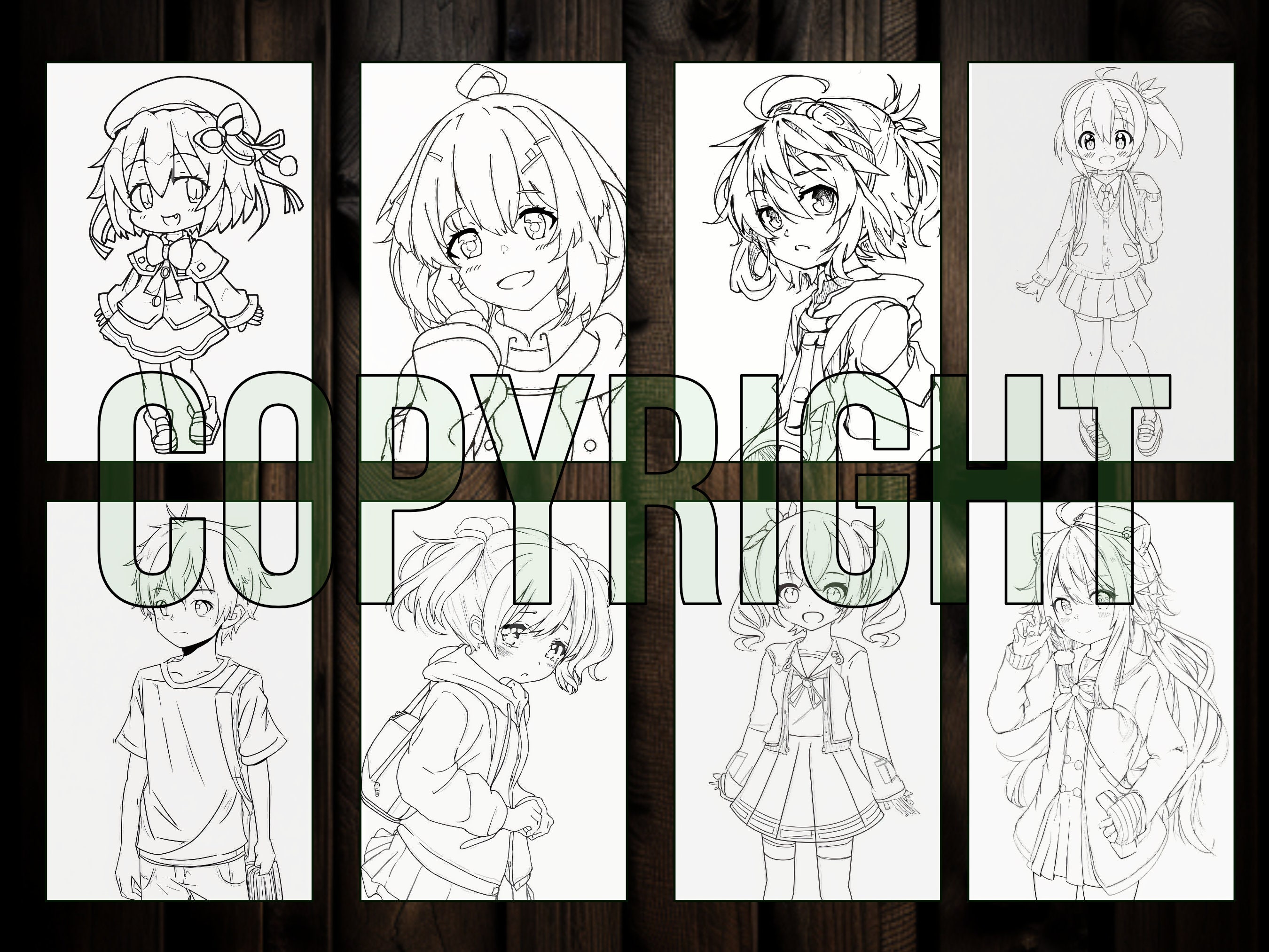 Anime Coloring Book | Printable Coloring Book | 50 Anime Coloring Pages ...