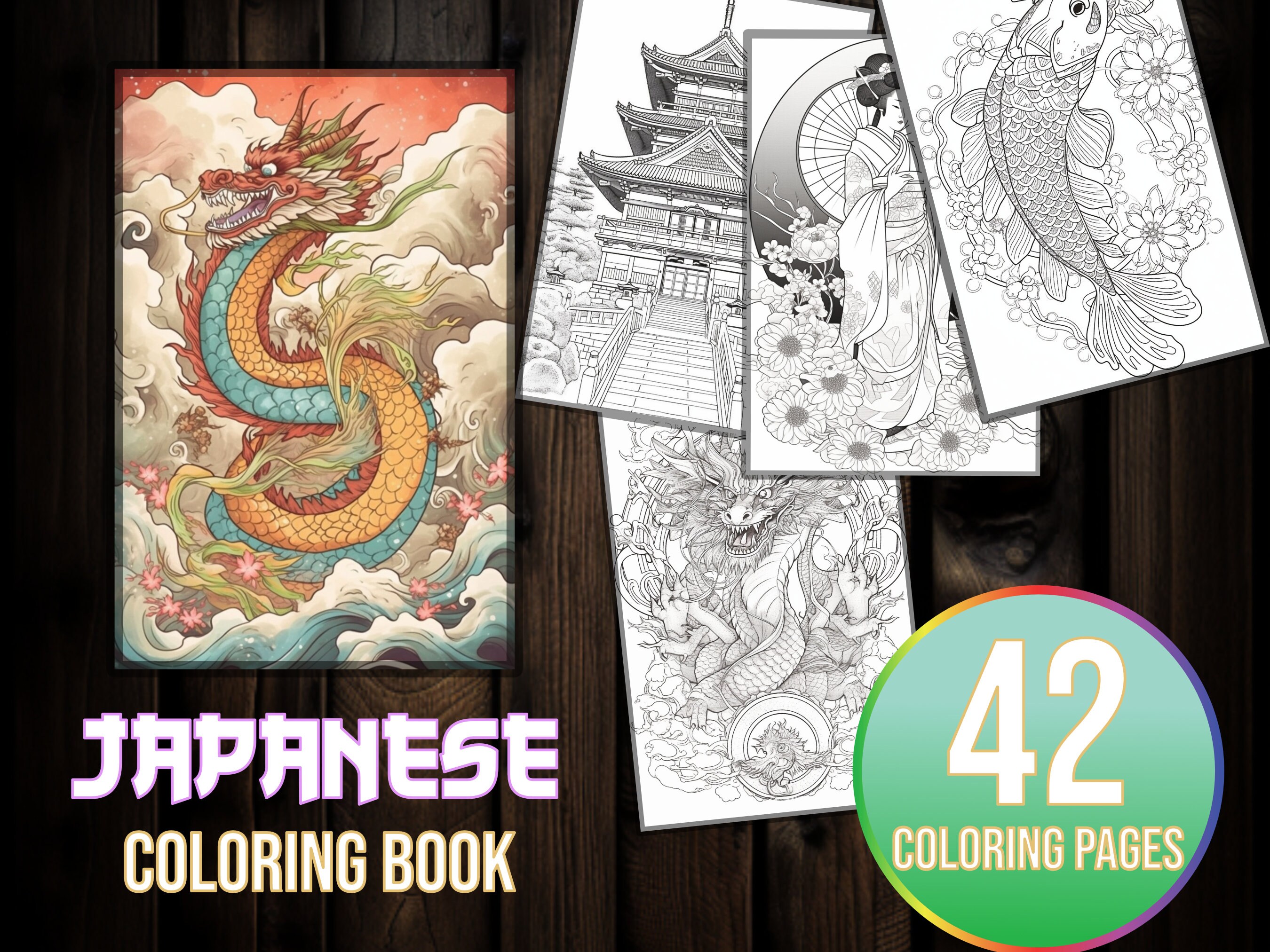 Japanese Coloring Book | Printable Coloring Book | Coloring Pages for