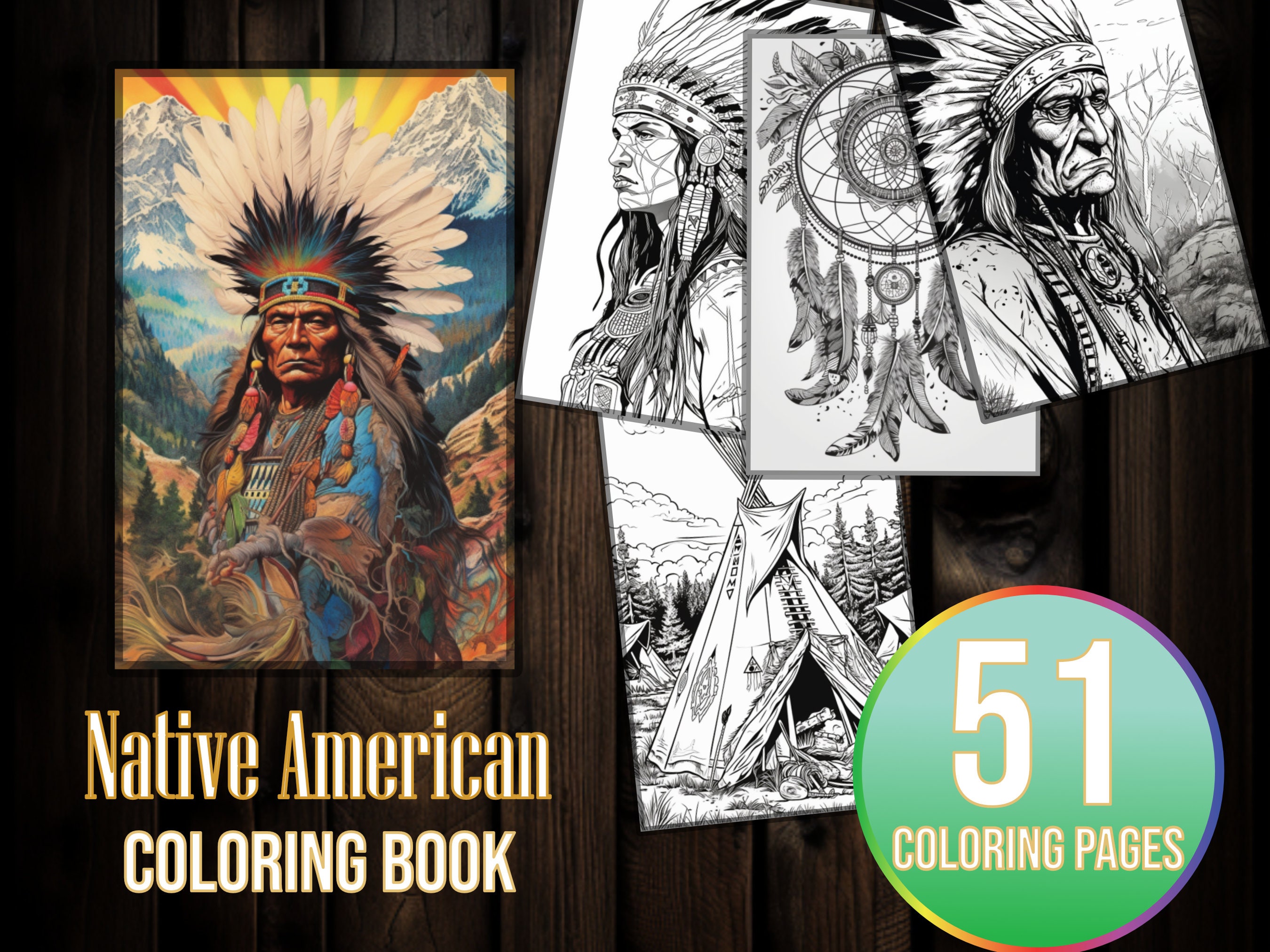 51 Native American Coloring Pages | Headdress | Feathers ...