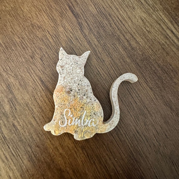 Cat Ashes Keepsake Memorial Figurine Or Keychain