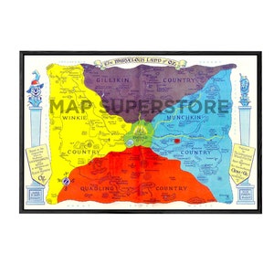 Vintage Wizard of Oz Map Print: 1962 Oz Universe Cartography