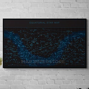 Celestial Star Map: Night Sky Constellations - Poster or Canvas