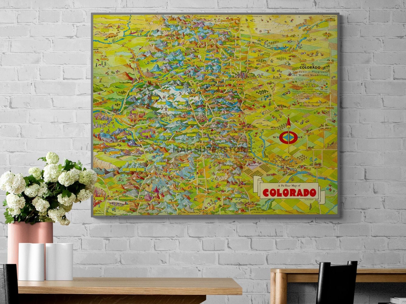 A Pic-tour Map of Colorado - Vintage Pictorial Map - Colorado Travel ...