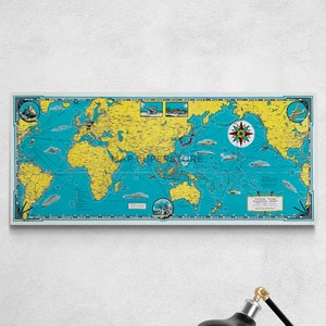 WWII Battle Map Print: 1942 Total War Pictorial Map