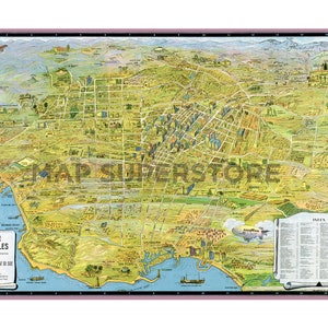 Vintage 1932 Map of Greater Los Angeles: Wonder City of America, Historical Cartographic Print