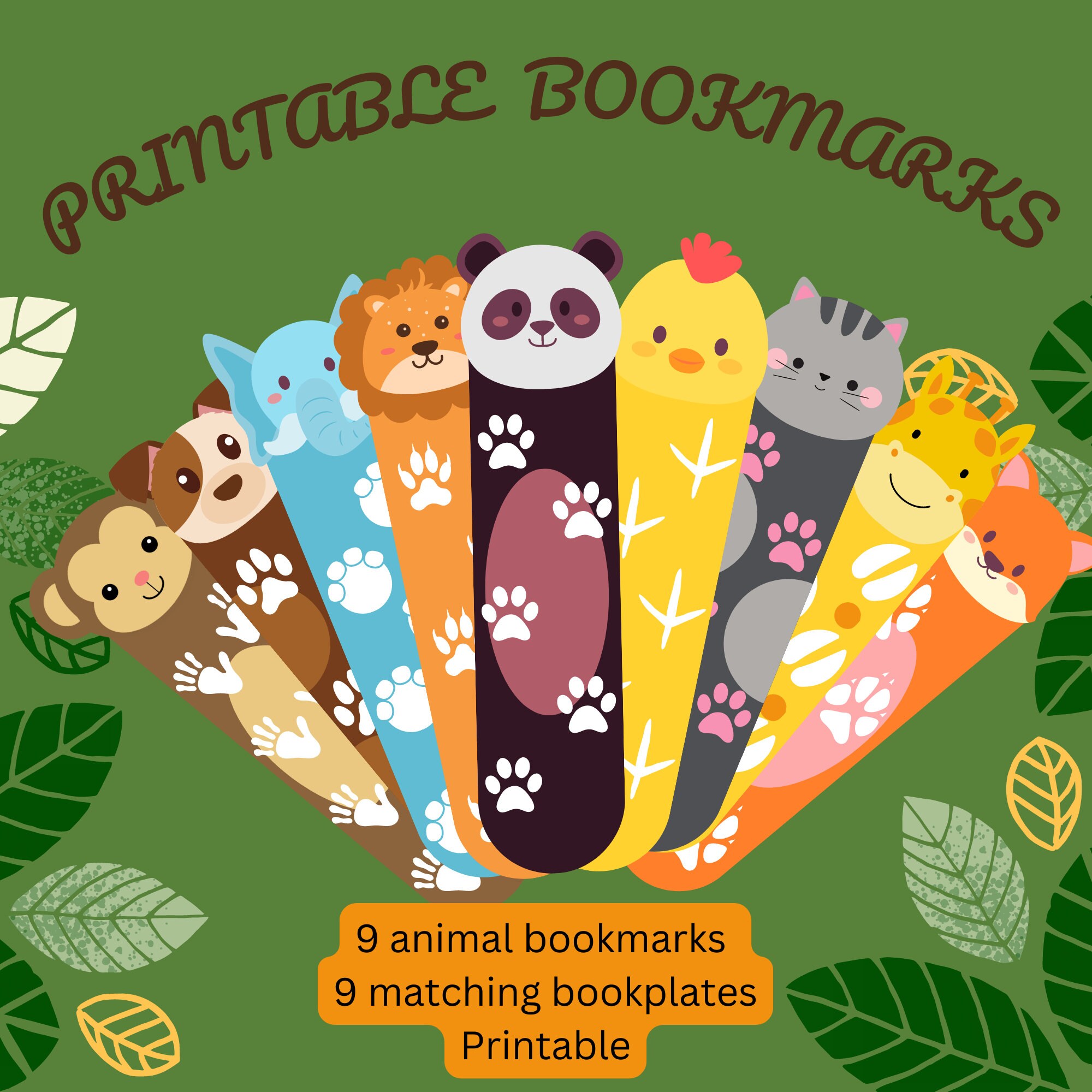 Printable Bookmarks for Kids Animalthemed Bookmarks Kids Bookmarks