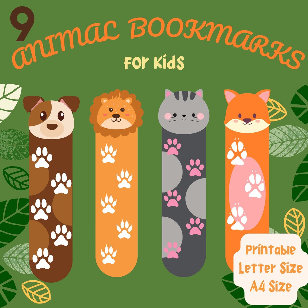 Printable Bookmarks for Kids Animalthemed Bookmarks Kids Bookmarks