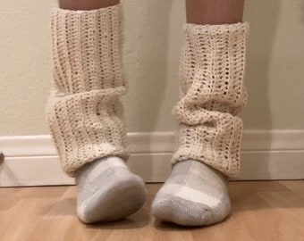 Crochet Cream Leg Warmers