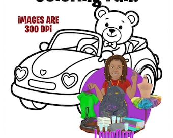 Cars & Trucks Valentine Themed Coloring Pages | Kids Activity (Printable Download) | Business Print-Ready | Coloring Book, Sheets, Cards