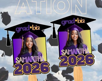 2026 Graduation Fans | Personalized Handheld Fan | Double sided Fan | Graduation Favor |  Big Head Photo Fans | Class of '26 Celebration