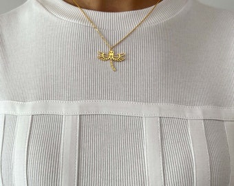 Silver Dragonfly Pendant, Silver Dragonfly Charm, Gold Dragonfly Necklace, Dragonfly Necklace For Women, Dragonfly Jewelry For Women, Luck