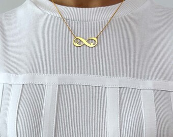 Gold Infinity Necklace For Women, Silver Infinity Necklace For Her Gold Initial Necklace, Infinity Necklace With Heart Personalized Infinity