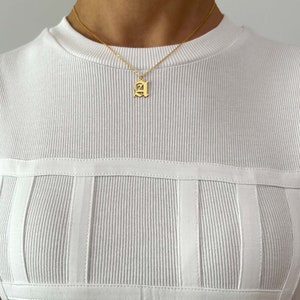 Personalized Old English Initial Necklace, Gold Personalized Necklace Jewelry, Customized Gothic Initial Letter Necklace Gift, Gift For Her