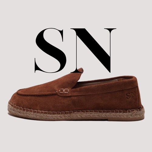 Burano - Indigo | Flat Calfskin Suede Espadrilles Shoes Sewn  display picture 1