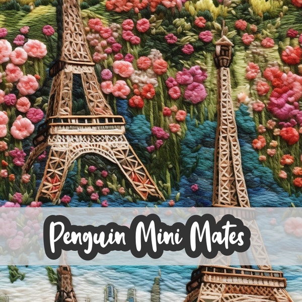 Romantisches nahtloses Muster, Blumen wiederholendes Muster, Eiffelturm nahtlose Muster für die kommerzielle Nutzung, DIGITAL DOWNLOAD