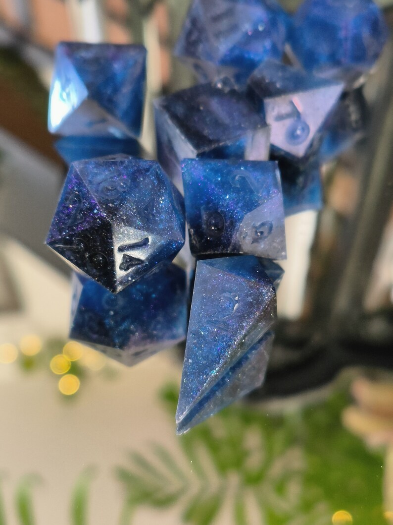 Blue Nebula Dice Table Top Gaming Dnd bgrade Etsy