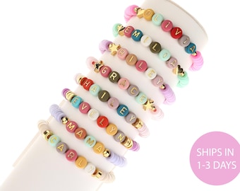 Birthday Party Favor Bracelets for Kids – Personalized Name Friendship Bracelets, Custom Party Favors, Girls Birthday Gift