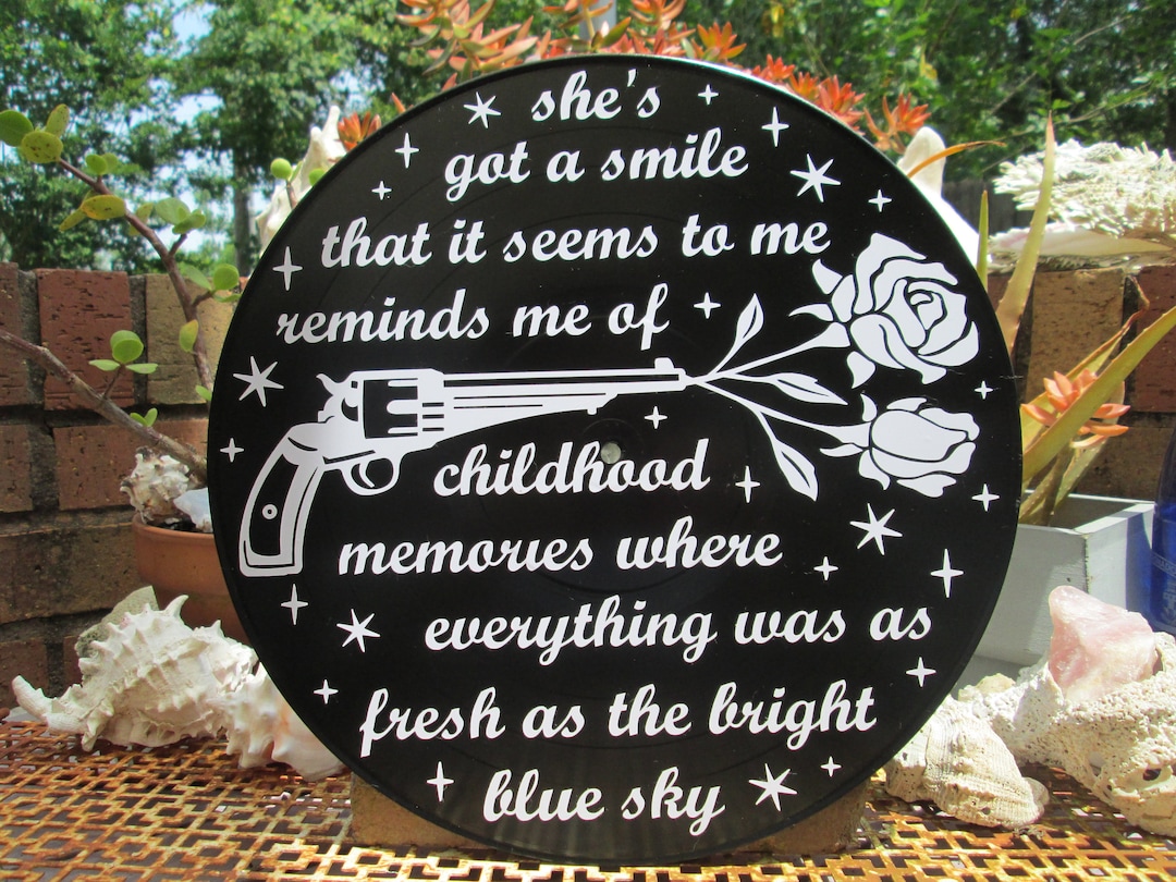Sweet Child O' Mine Song Lyric Art Record She's Got a Smile That Seems