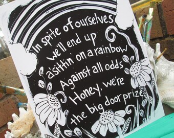 Honey We're the Big Door Prize, John Prine Song Lyrics, Art Print - Etsy
