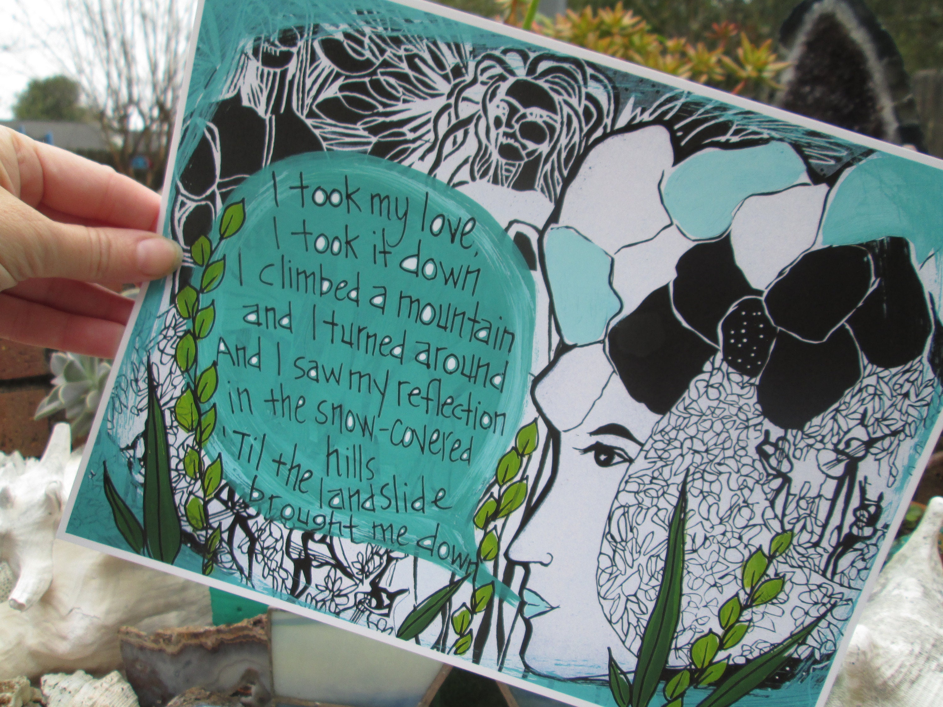 Landslide Song Lyrics 11 X 8.5 Art Print on Paper, Song Lyric Wall