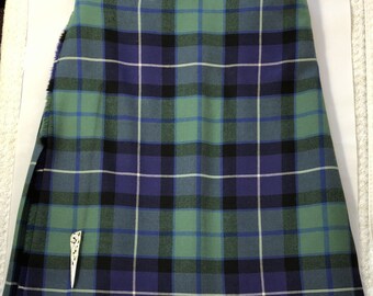 New Men's 100% Wool 5 Yard Kilt in Freedom Tartan, Made in Scotland - 24" Length