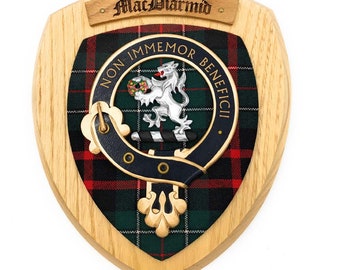 Clan Wall Plaque Macdiarmid - Scottish Tartan Décor - Solid Wood Finish - Perfect Scottish Gift -9'' x 7.5'' - Proudly Display Your Heritage