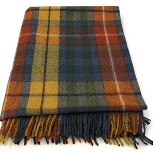 Cozy Up with Our Highland Wool Blend Antique Buchanan Tartan Blanket Throw | Perfect for Chilly Days | 75% Wool- 155x190cm Size | Brand New