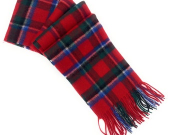 100% wool Sinclair Red Scarves – Premium Unisex Scarf - Scottish Heritage Design, Perfect Gift with Clan History, 134x30cm