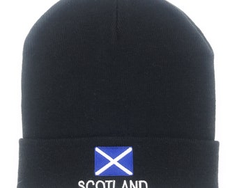 Bonnet Scottish Heritage - Acrylique de qualité supérieure, drapeau sautoir brodé, taille unique, confortable et élégant !