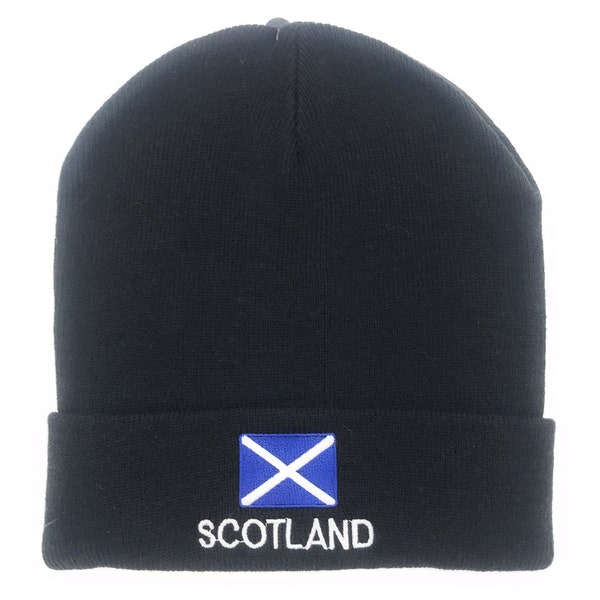 Scottish Heritage Beanie Hat - Premium Acrylic, Embroidered Saltire Flag, One Size, Cozy and Stylish!