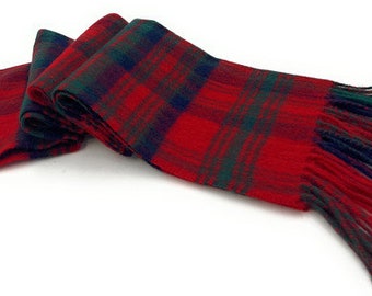 100% wool Matheson Red Scarves – Premium Unisex Scarf - Scottish Heritage Design, Perfect Gift with Clan History, 134x30cm