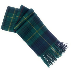 100% wool Stewart Hunting Scarves – Premium Unisex Scarf - Scottish Heritage Design, Perfect Gift with Clan History, 134x30cm