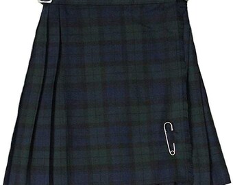 Premium Girls Black Watch Tartan Kilt - Scottish Heritage at its Finest! Perfect for Festivals and Casual Wear. Machine Washable. Shop Now!