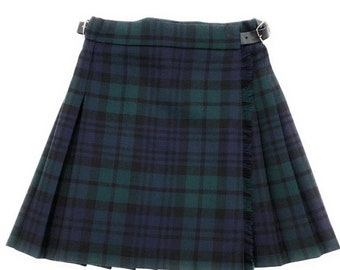 Premium Scottish Boys and Girls Kilt - 100% Wool - Black Watch Tartan - Authentic Craftsmanship - Ideal Scottish Gift - Made in Scotland