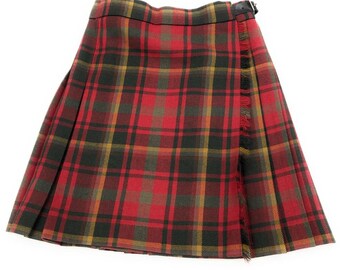 Premium Scottish Boys and Girls Kilt - 100% Wool - Dark Maple Tartan - Authentic Craftsmanship - Ideal Scottish Gift - Made in Scotland