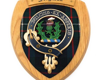 Clan Wall Plaque Ferguson - Scottish Tartan Décor - Solid Wood Finish - Perfect Scottish Gift - 9'' x 7.5'' - Proudly Display Your Heritage