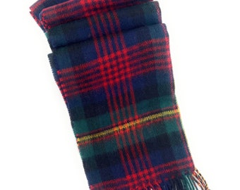 100% wool Maclennan Scarves – Premium Unisex Scarf - Scottish Heritage Design, Perfect Gift with Clan History, 134x30cm